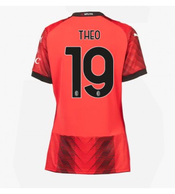 AC Milan Theo Hernandez #19 Replika Hjemmebanetrøje Dame 2023-24 Kortærmet
